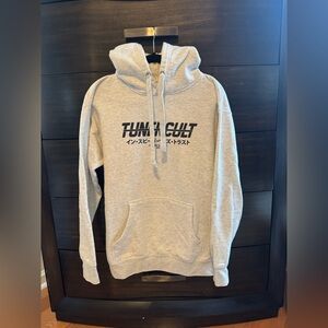 TUNER CULT GRAY HOODED LOGO SWEATSHIRT MENS SIZE LARGE